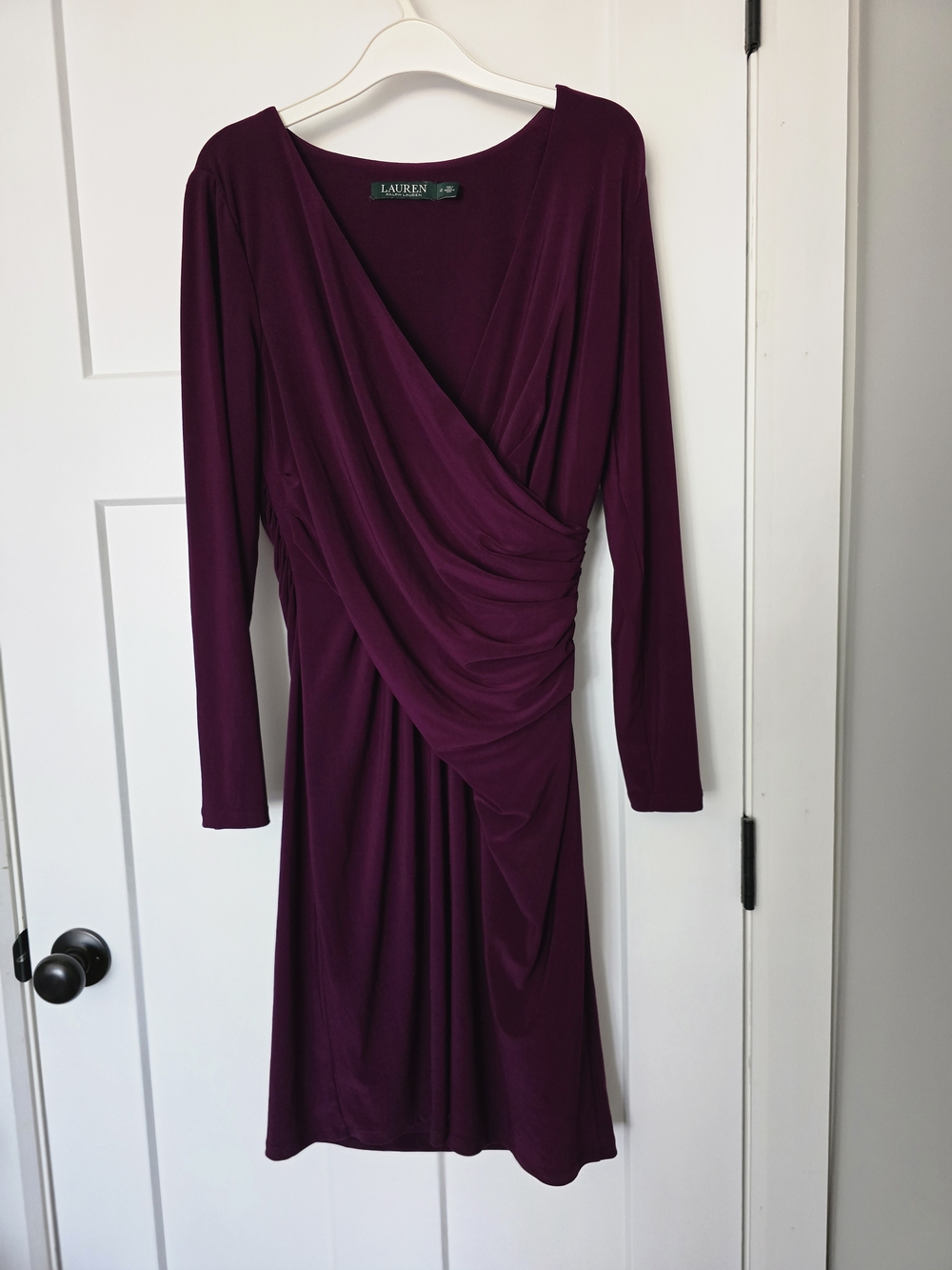 Lauren Ralph Lauren Purple Draped Midi Dress